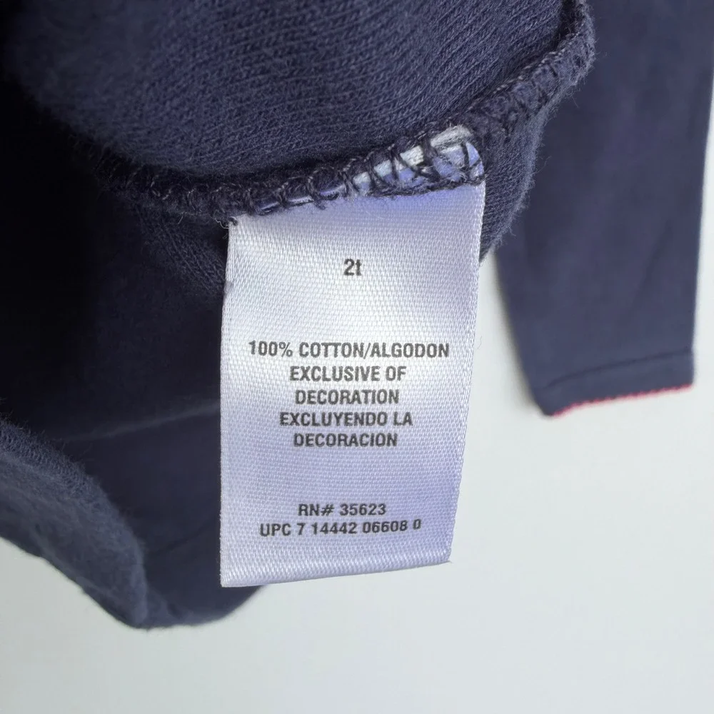 Carter's Girls 2T Navy Blue Daddy's Girl Long Sleeve Graphic‎ T-Shirt Pink Trim